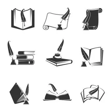 Vector icons of science, study, knowledge Stock Illustration