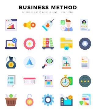 Vector icons set of Business Method. Flat style Icons. Stock Illustration