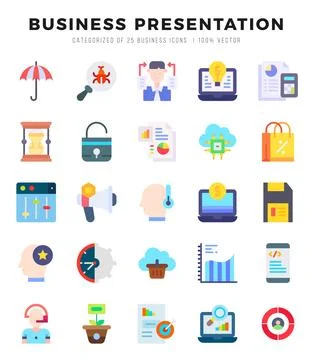 Vector icons set of Business Presentation. Flat style Icons. イラスト素材