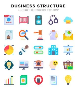 Vector icons set of Business Structure. Flat style Icons. イラスト素材