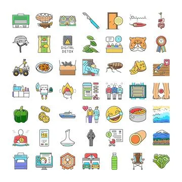 Vector icons set covering general lifestyle and concepts Stock Illustration