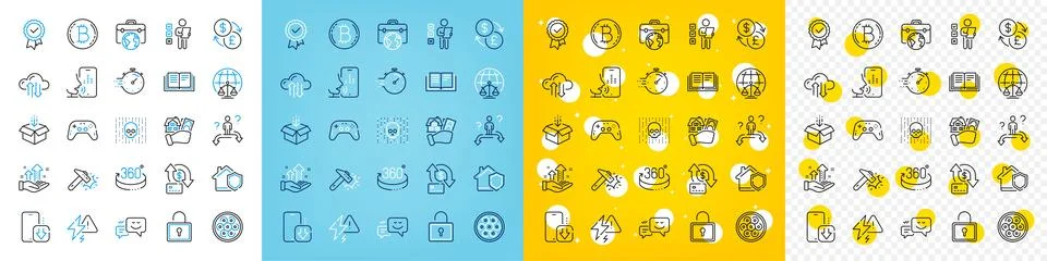 Vector icons set of Gamepad, Timer and Money transfer line icons. For web app イラスト素材