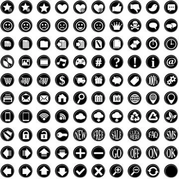 Vector icons set for web design 스톡 일러스트