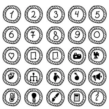 Vector Icons. Sketch. Ilustração Stock