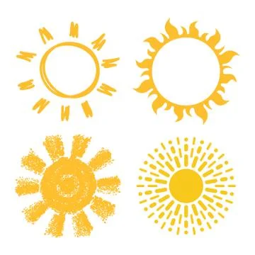 Vector icons of suns Stock Illustration