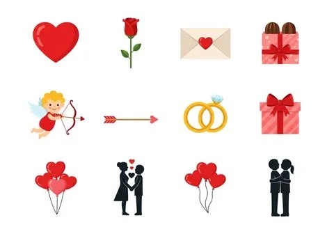 Vector Icons for Valentine's Day vector new icon Illustrazione stock