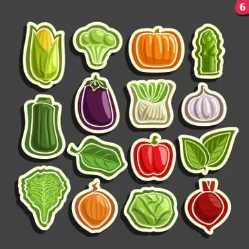 Vector icons of Vegetables Stock Illustration