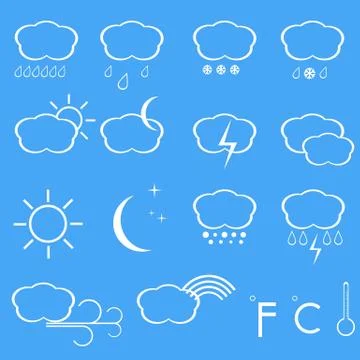 Vector icons of weather. Stock Illustration