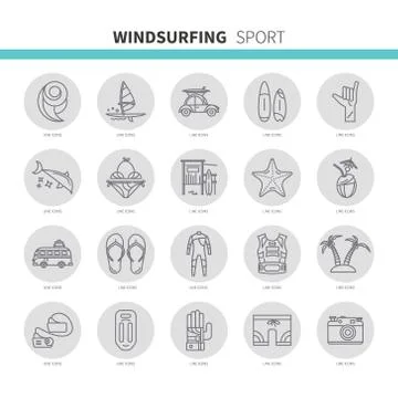 Vector icons windsurfing Stock Illustration