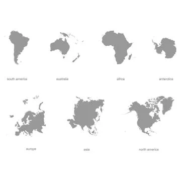 Vector  icons with world continents Stock Illustration