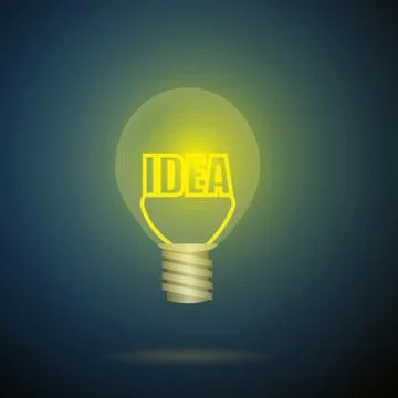 Vector : Idea in lighbulb on blue background Stock Illustration