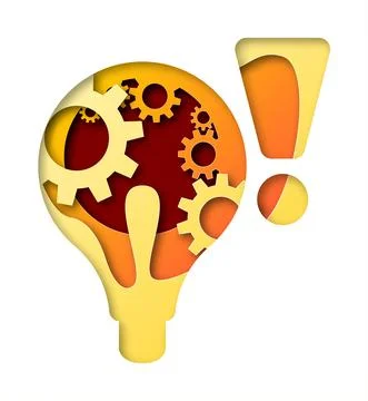 Vector idea in paper art style Stock Illustration