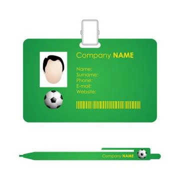 Vector identification card template and pen Stock Illustration