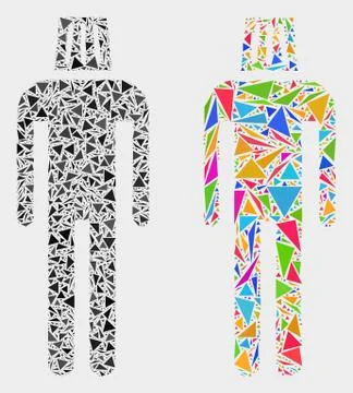Vector Idiot Boy Mosaic Icon of Triangle Elements Stock Illustration