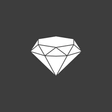 Vector iilustration of diamond on black background. Stock Illustration