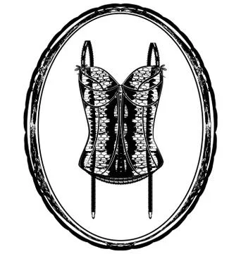 Vector illistration abstract black corset and frame Stock Illustration