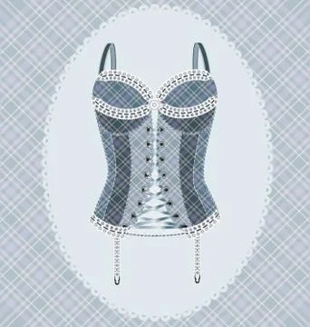 Vector illistration abstract gray corset and oval frame Stock Illustration