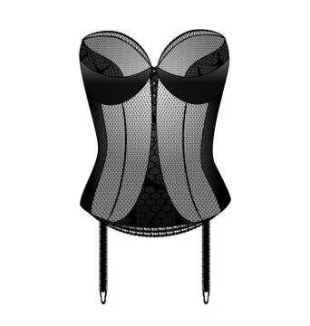 Vector illistration white background and black corset Stock Illustration