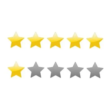 Vector illstration of 5 star rating on white background. Isolated. Stock Illustration