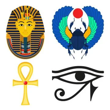 Vector illstration of ancient egypt on white background. Isolated. Stock Illustration