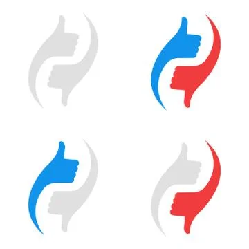 Vector illstration of like and dislike icon. Flat design. Isolated. Stock Illustration