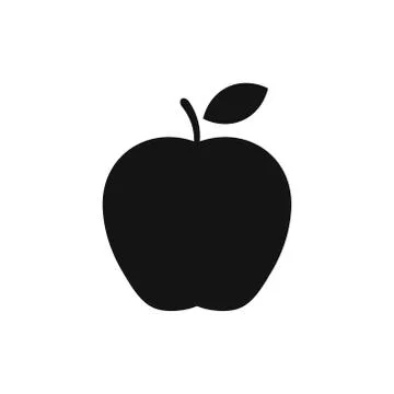 Vector illstration of apple icon. Flat design. Isolated. Stock Illustration