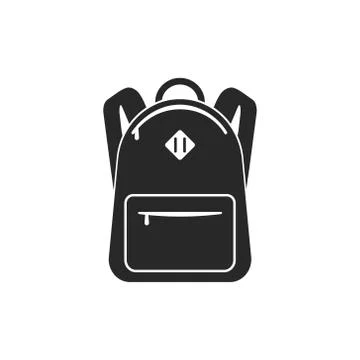 Vector illstration of backpack icon. Flat design. Isolated. Illustrazione stock
