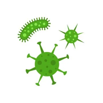 Vector illstration of bacteria. Flat design. Isolated. Stock Illustration
