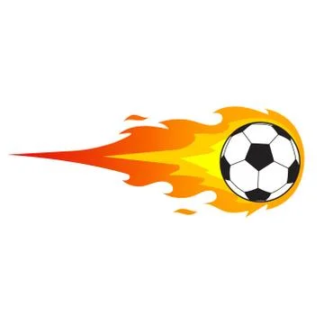 Vector illstration of ball in fire. Flat design. Isolated. Stock Illustration