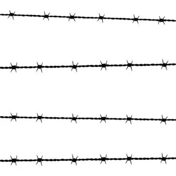 Vector illstration of barbed wire on white background. Isolated. Stock-Illustration