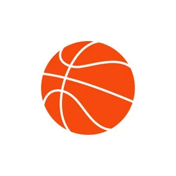 Vector illstration of basketball icon. Flat design. Isolated. Stock Illustration