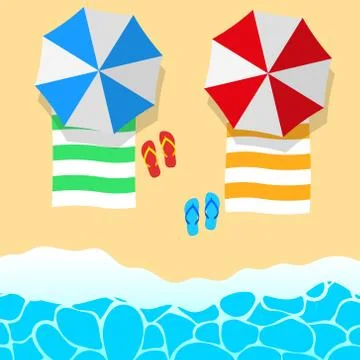 Vector illstration of beach. Flat design. EPS10. Stock Illustration