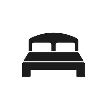 Vector illstration of bed icon. Flat design. Isolated. Stock Illustration