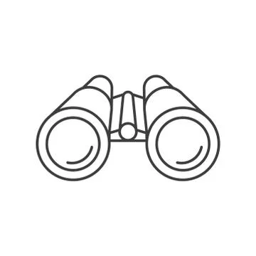 Vector illstration of binculars icon. Outline design. Isolated. Illustrazione stock