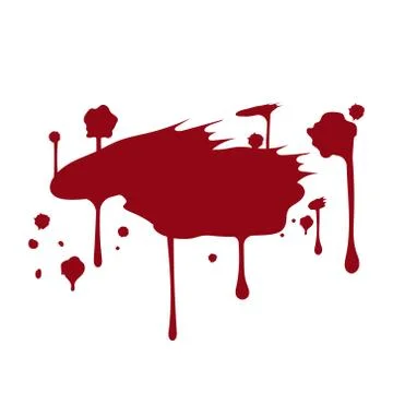 Vector illstration of blood drops on white background. Isolated. Stock Illustration