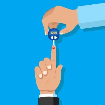 Vector illstration of blood test on blue background. Isolated. Stock Illustration