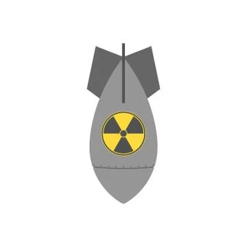 Vector illstration of bomb icon. Flat design. Isolated. Stock Illustration