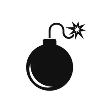 Vector illstration of bomb icon on white background. Isolated. Stock Illustration