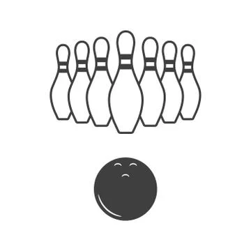Vector illstration of bowling icon. Flat design. Isolated. Stock Illustration