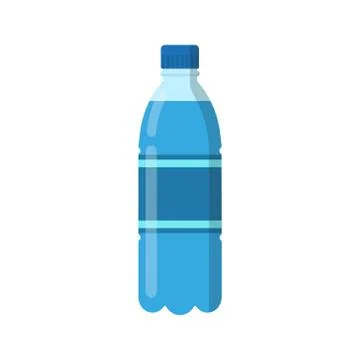 Vector illstration of bttle of water icon. Flat design. Isolated. Stock Illustration