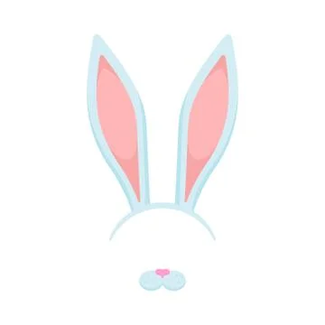 Vector illstration of bunny ears. Flat design. Isolated. Illustrazione stock