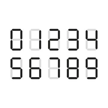 Vector illstration of calculator font on white background. Isolated. Stock Illustration