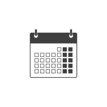 Vector illstration of calendar icon. Flat design. Isolated. Stock Illustration