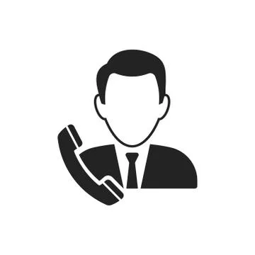 Vector illstration of call center icon. Flat design. Isolated. Stock Illustration