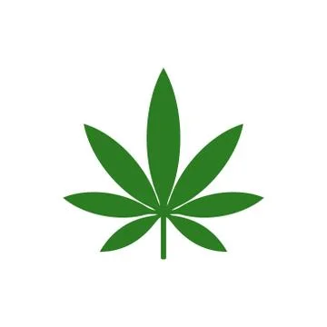 Vector illstration of cannabis icon. Flat design. Isolated. Stock Illustration