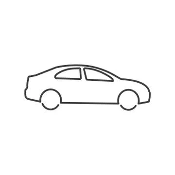 Vector illstration of car icon. Outline design. Isolated. Stock Illustration