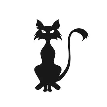 Vector illstration of cat on white background. Isolated. Stock Illustration