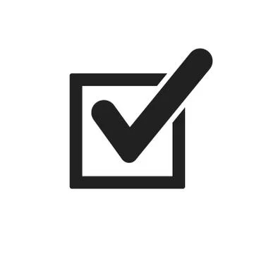 Vector illstration of check mark icon. Flat design. Isolated. Stock Illustration