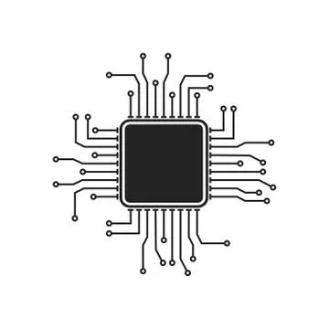 Vector illstration of chip icon. Flat design. Isolated. Stock Illustration
