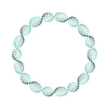 Vector illstration of circle dna icon. Flat design. Isolated. Stock Illustration
